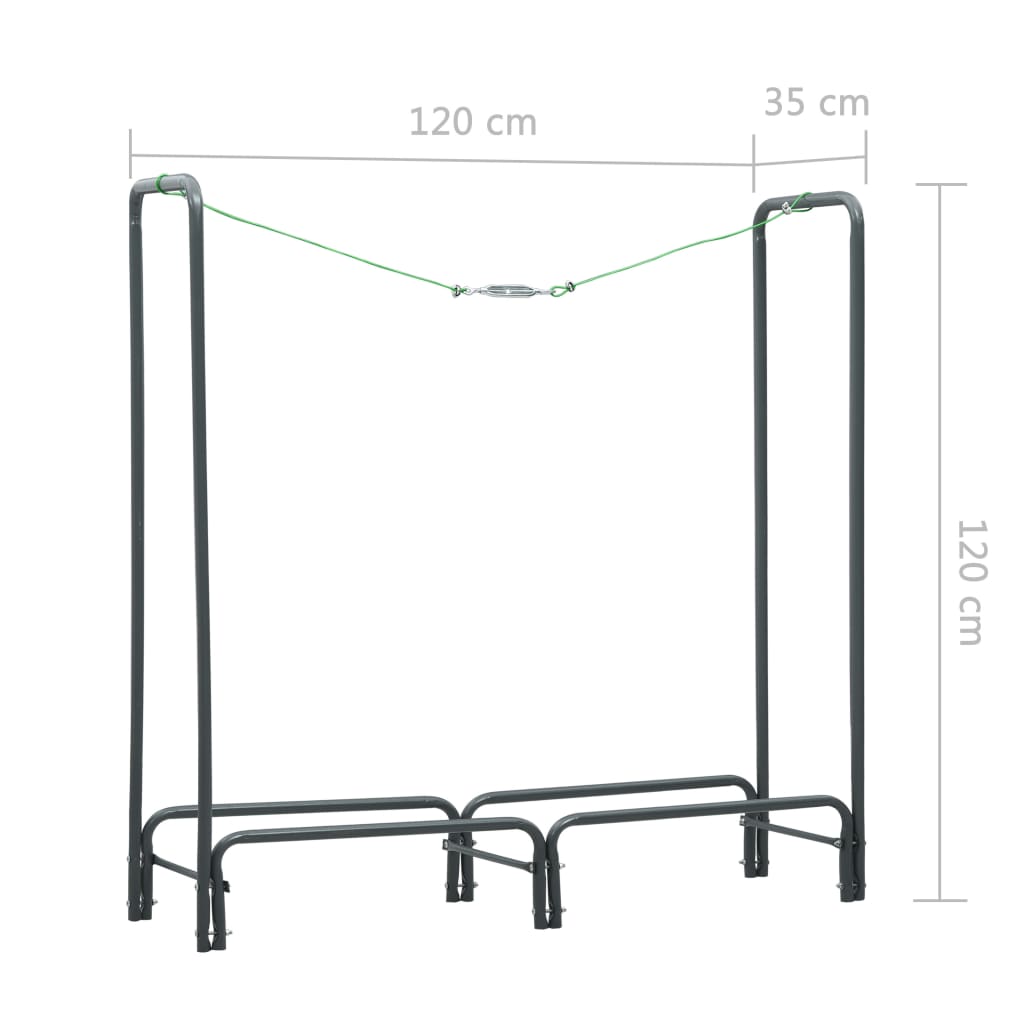 Polttopuuteline antrasiitti 120x35x120 cm teräs - Sisustajankoti.fi