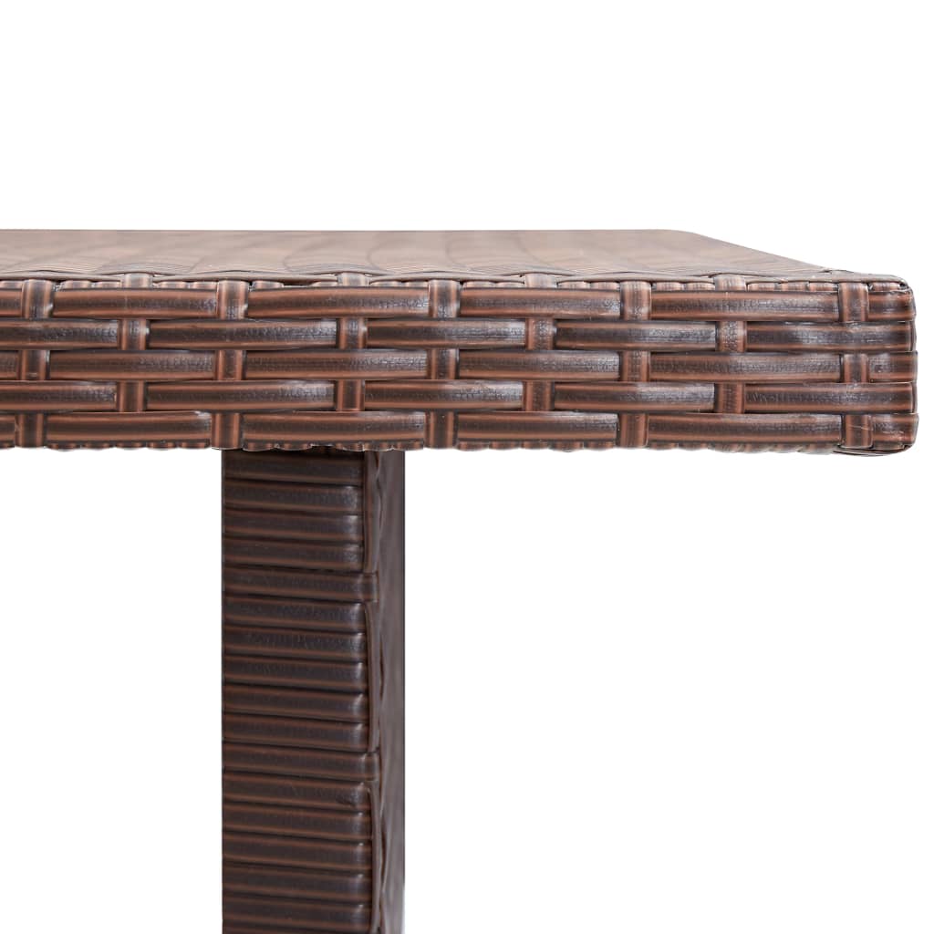 Puutarhapöytä ruskea 110x60x67 cm polyrottinki - Sisustajankoti.fi