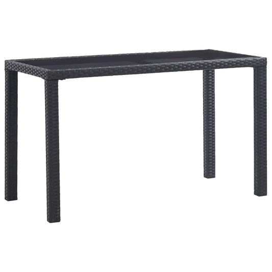 Puutarhapöytä musta 123x60x74 cm polyrottinki - Sisustajankoti.fi