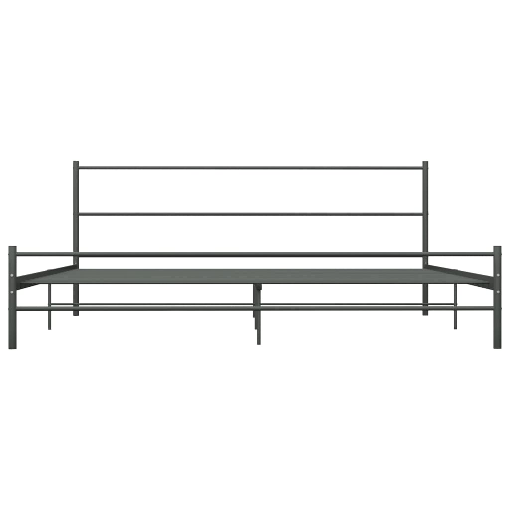 Sängynrunko harmaa metalli 200x200 cm - Sisustajankoti.fi