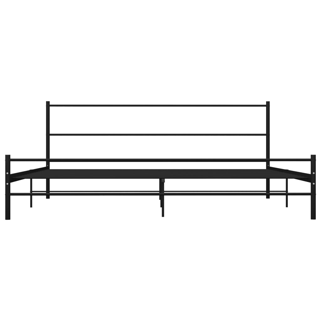 Sängynrunko musta metalli 200x200 cm - Sisustajankoti.fi