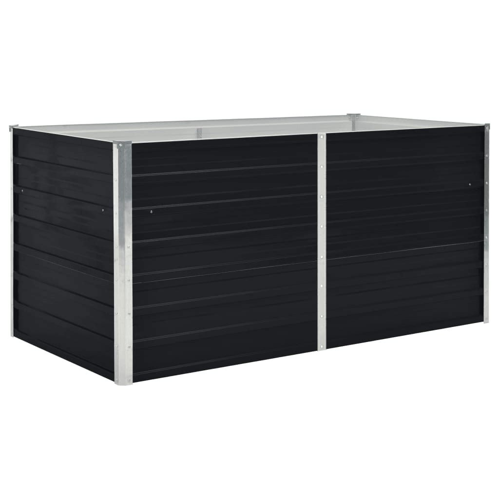 Korotettu puutarhalaatikko 160x80x45 cm galvanoitu teräs - Sisustajankoti.fi