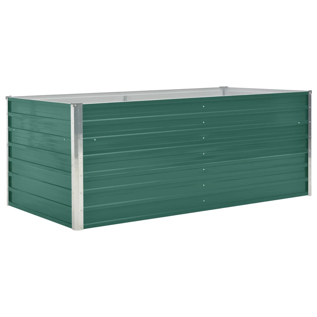 Korotettu puutarhalaatikko 160x80x45 cm galvanoitu teräs vihreä - Sisustajankoti.fi