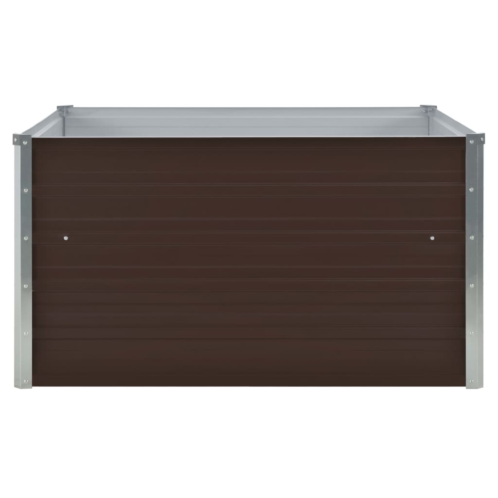 Korotettu puutarhalaatikko 100x100x45cm galvanoitu teräs ruskea - Sisustajankoti.fi