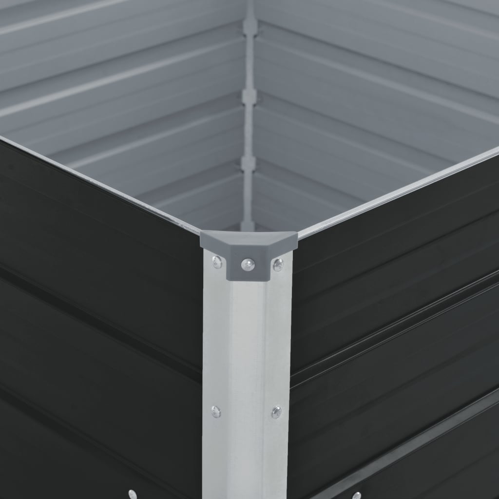 Korotettu puutarhalaatikko 100x100x45cm galvanoitu teräs ruskea - Sisustajankoti.fi