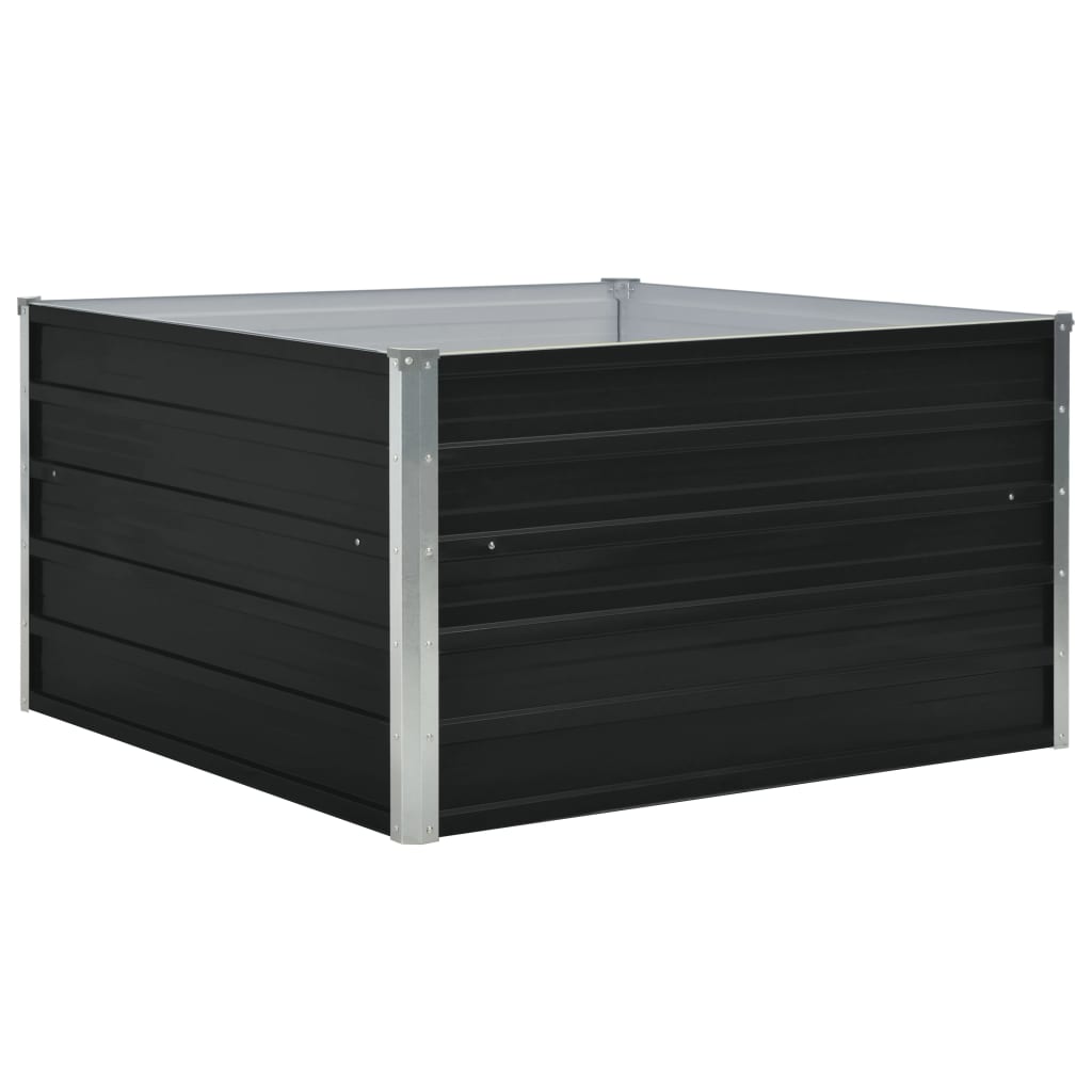 Korotettu puutarhalaatikko 100x100x45 cm galvanoitu teräs - Sisustajankoti.fi