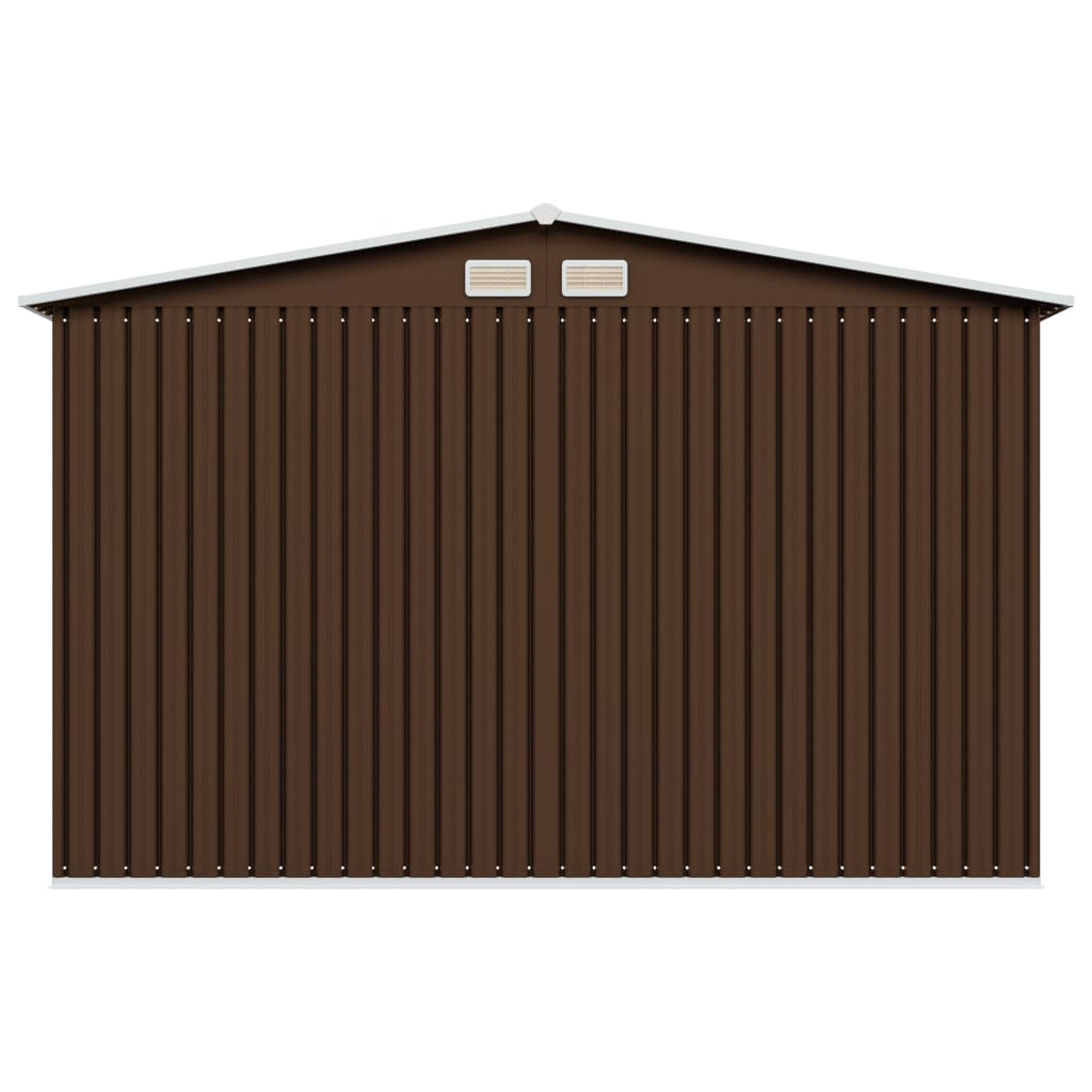 Puutarhan varastovaja ruskea 257x205x178 cm teräs - Sisustajankoti.fi