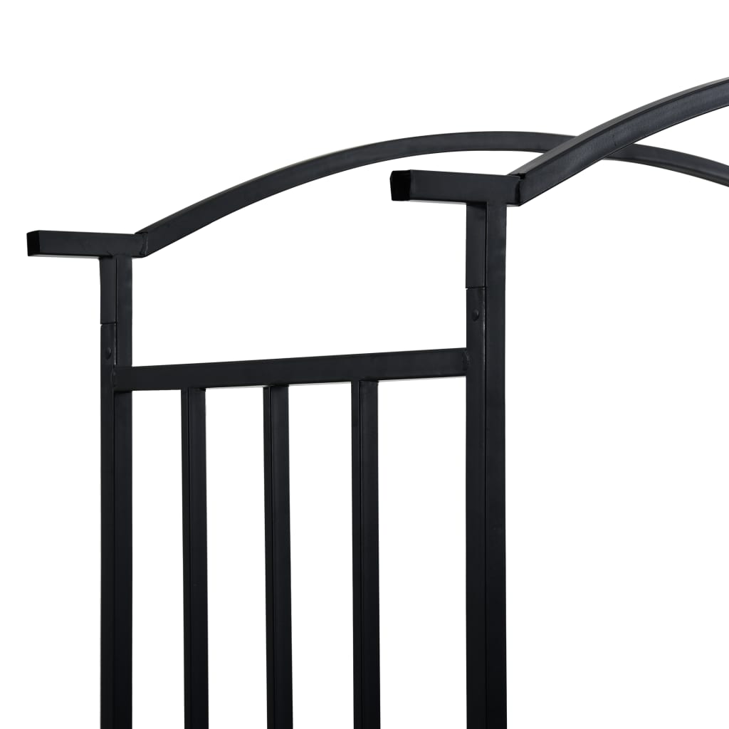 Puutarhakaari penkillä musta 128x50x207 cm rauta - Sisustajankoti.fi