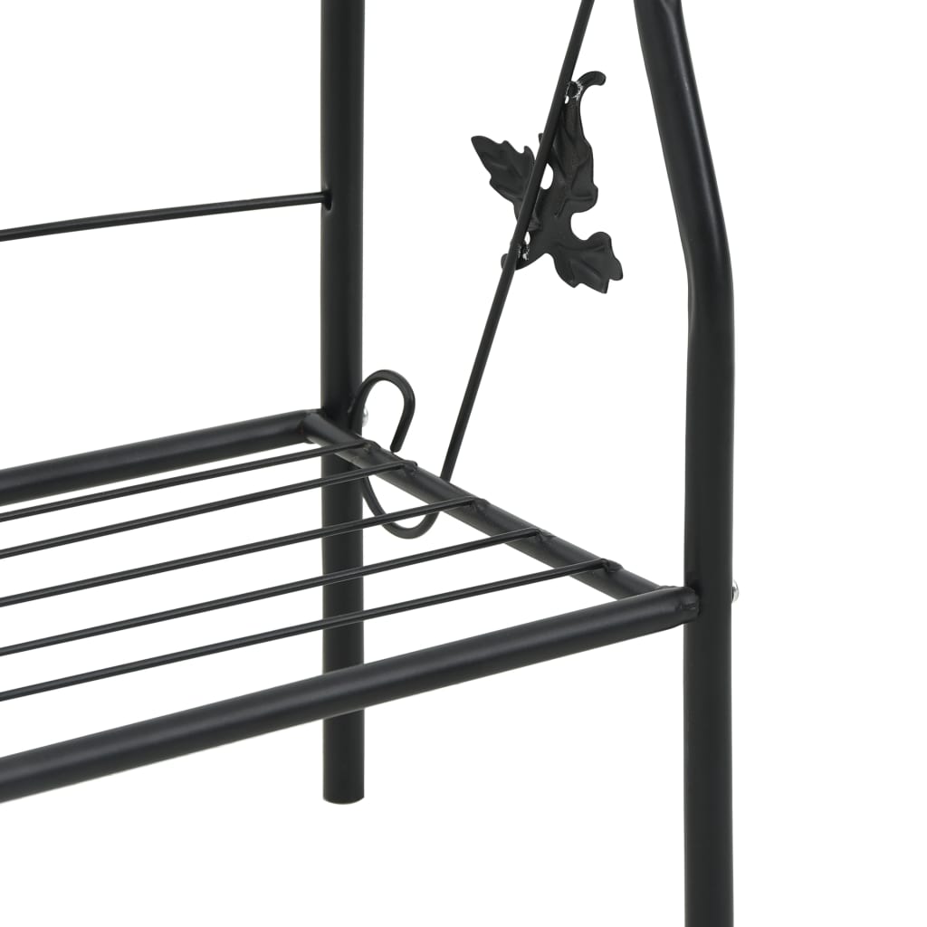 3-kerroksinen kukkateline musta 52x28x128 cm rauta - Sisustajankoti.fi