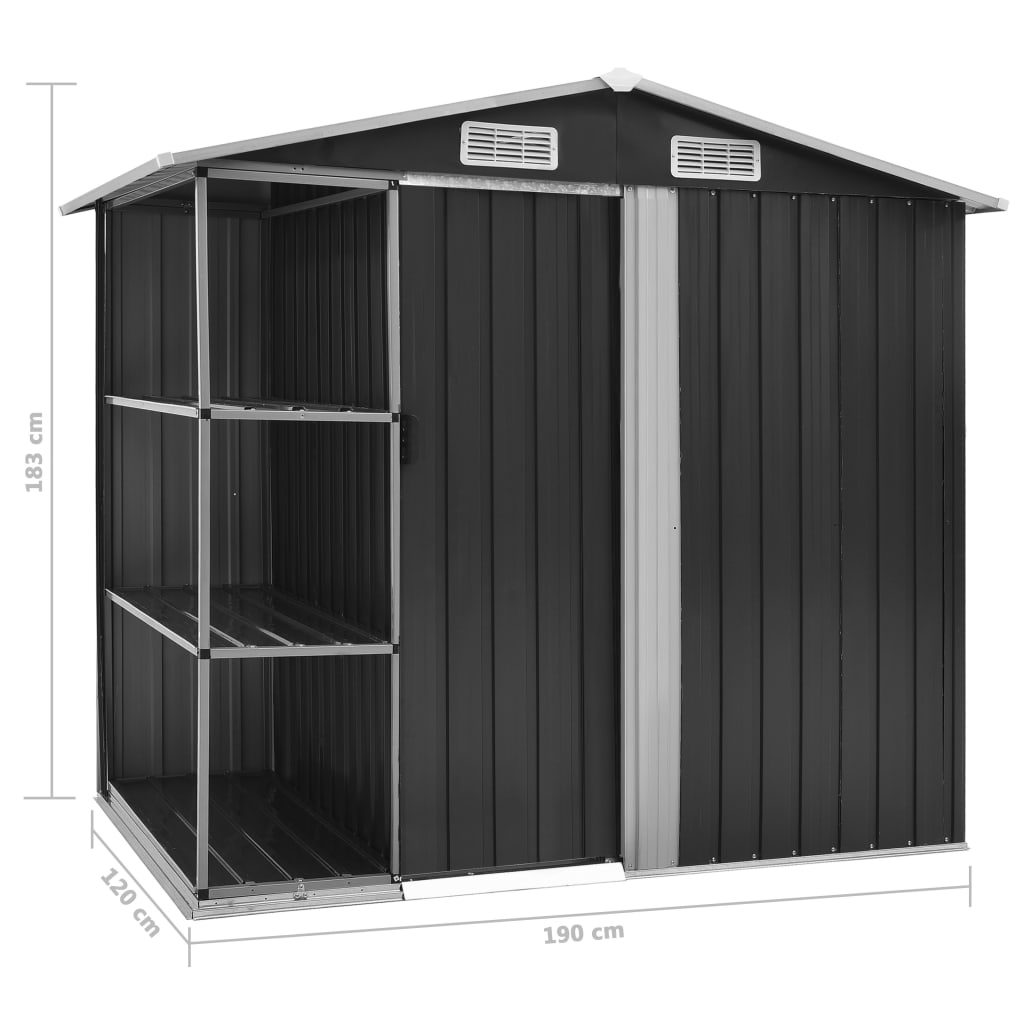 Puutarhavaja telineellä antrasiitti 205x130x183 cm rauta - Sisustajankoti.fi