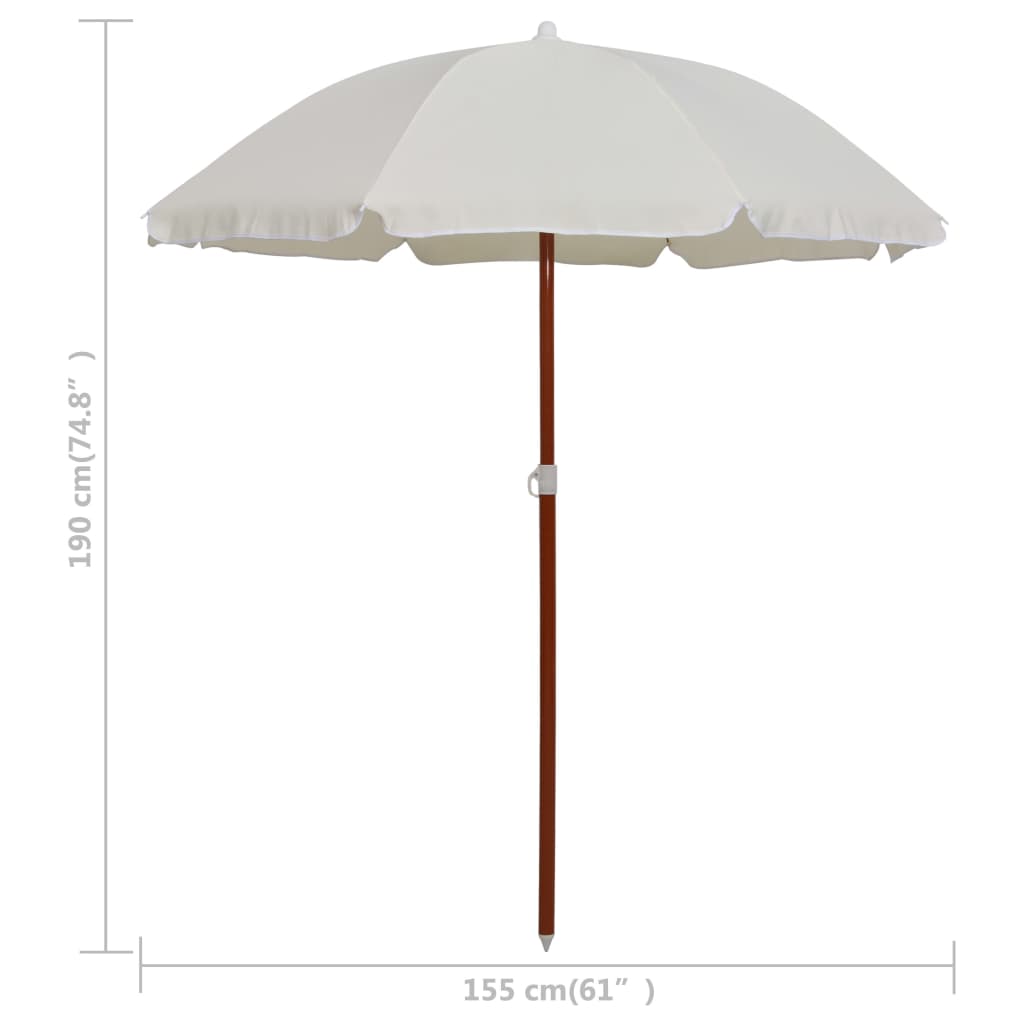 Aurinkovarjo terästanko 180 cm hiekka - Sisustajankoti.fi