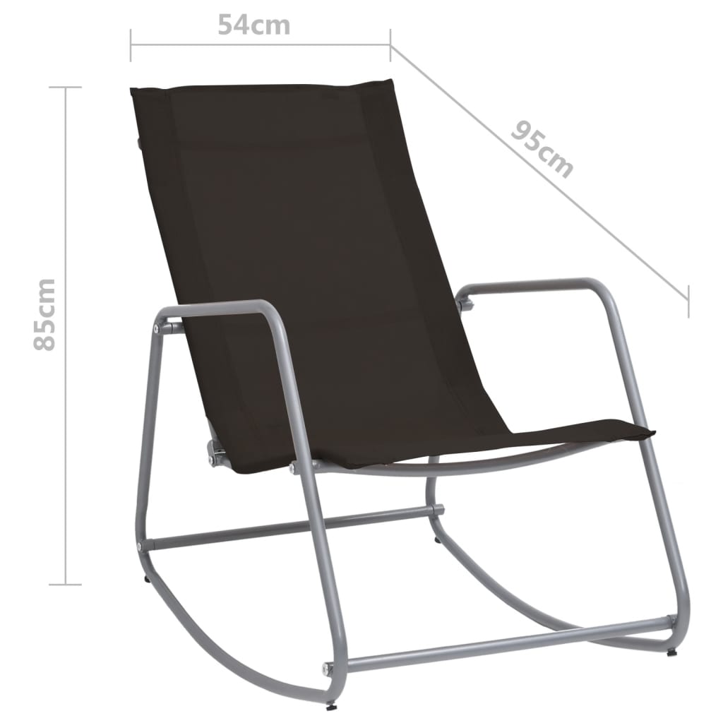 Puutarhan keinutuoli musta 95x54x85 cm textilene - Sisustajankoti.fi
