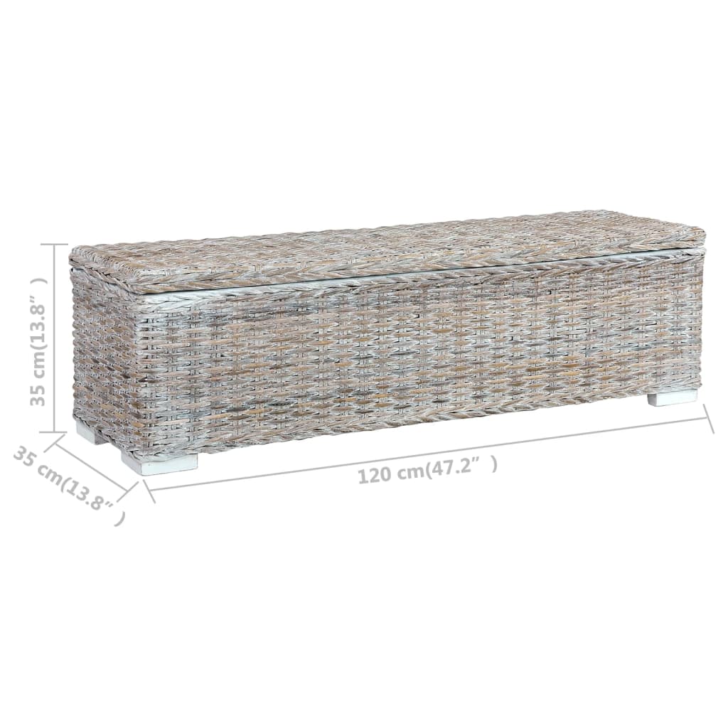 Säilytyslaatikko 120 cm valk. kubu-rottinki ja täysi mangopuu - Sisustajankoti.fi
