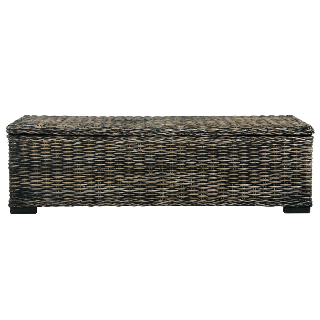 Säilytyslaatikko 120 cm musta kubu-rottinki ja täysi mangopuu - Sisustajankoti.fi