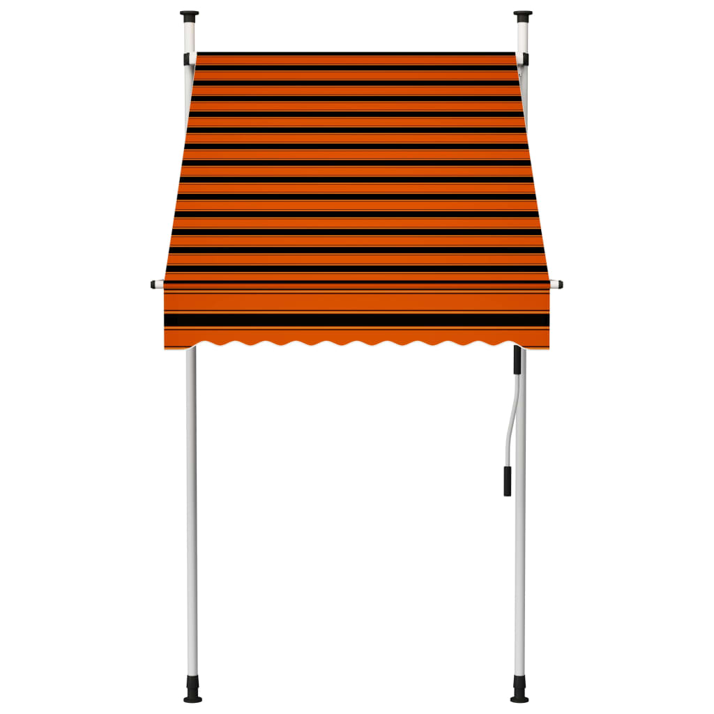 Sisäänkelattava markiisi 100 cm oranssi ja ruskea - Sisustajankoti.fi