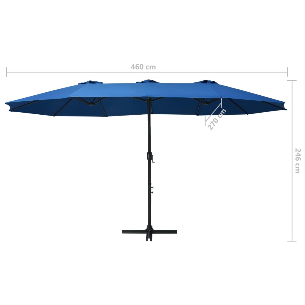 Aurinkovarjo alumiinitanko 460x270 cm sininen - Sisustajankoti.fi