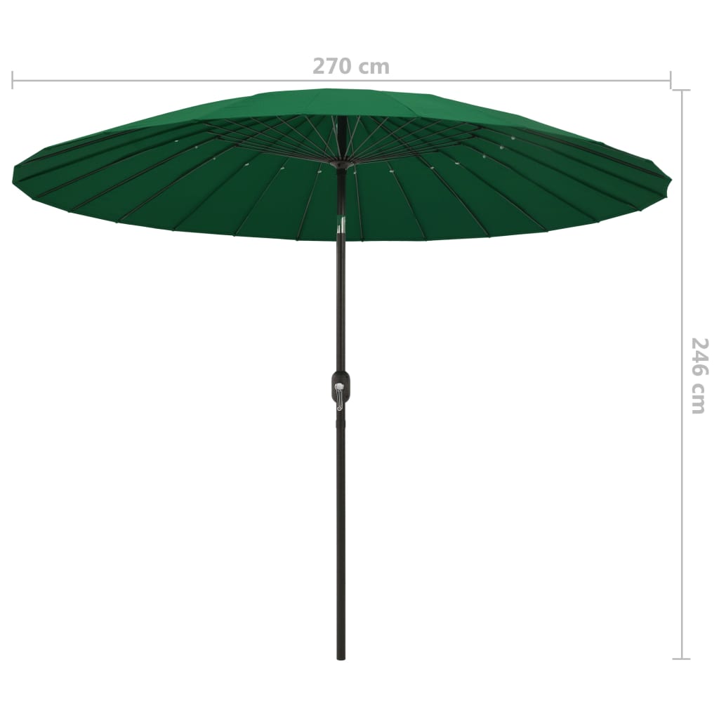 Aurinkovarjo alumiinitanko 270 cm vihreä - Sisustajankoti.fi