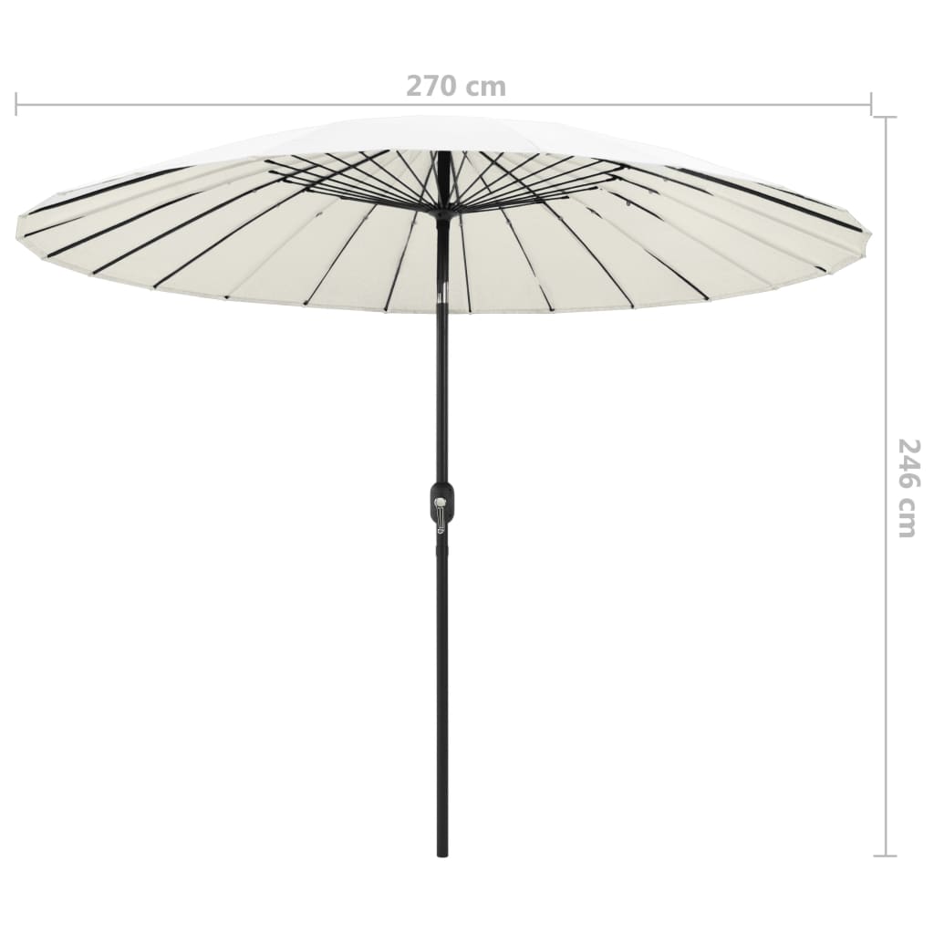 Aurinkovarjo alumiinitanko 270 cm hiekanvalkoinen - Sisustajankoti.fi