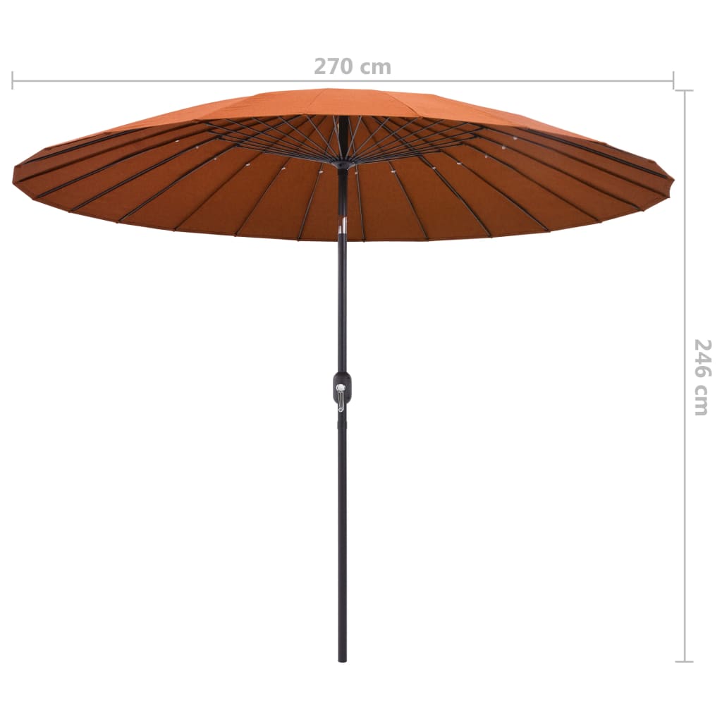 Aurinkovarjo alumiinitanko 270 cm terrakotta - Sisustajankoti.fi