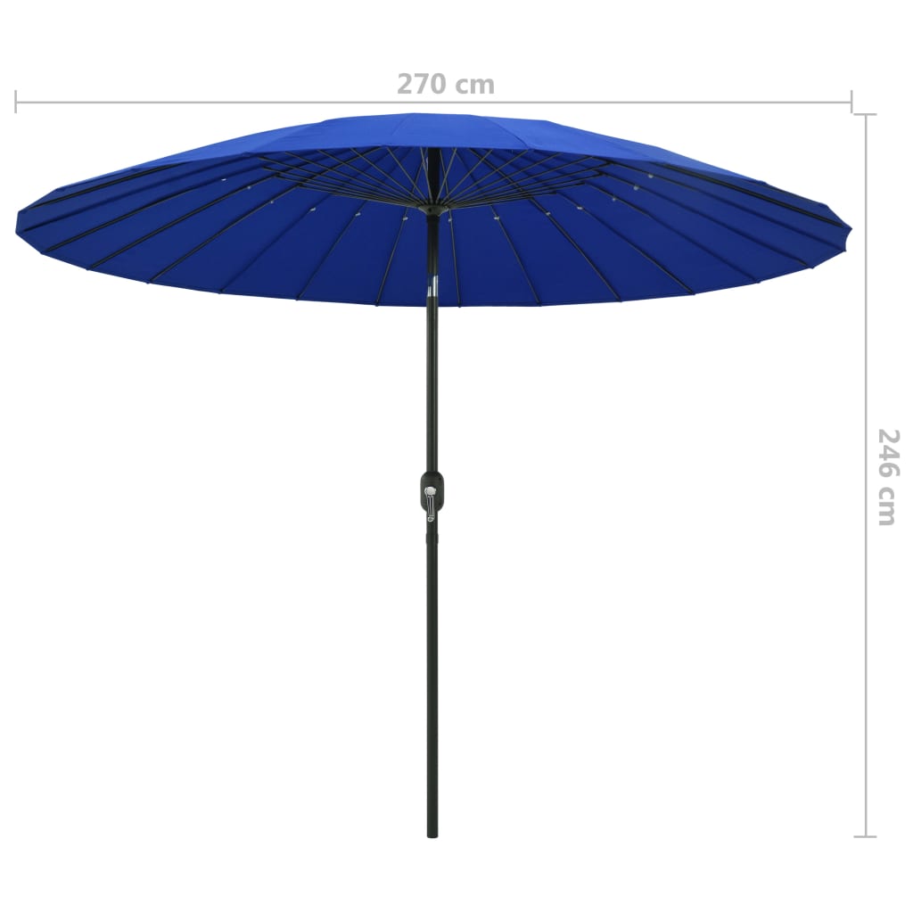 Aurinkovarjo alumiinitanko 270 cm taivaansininen - Sisustajankoti.fi