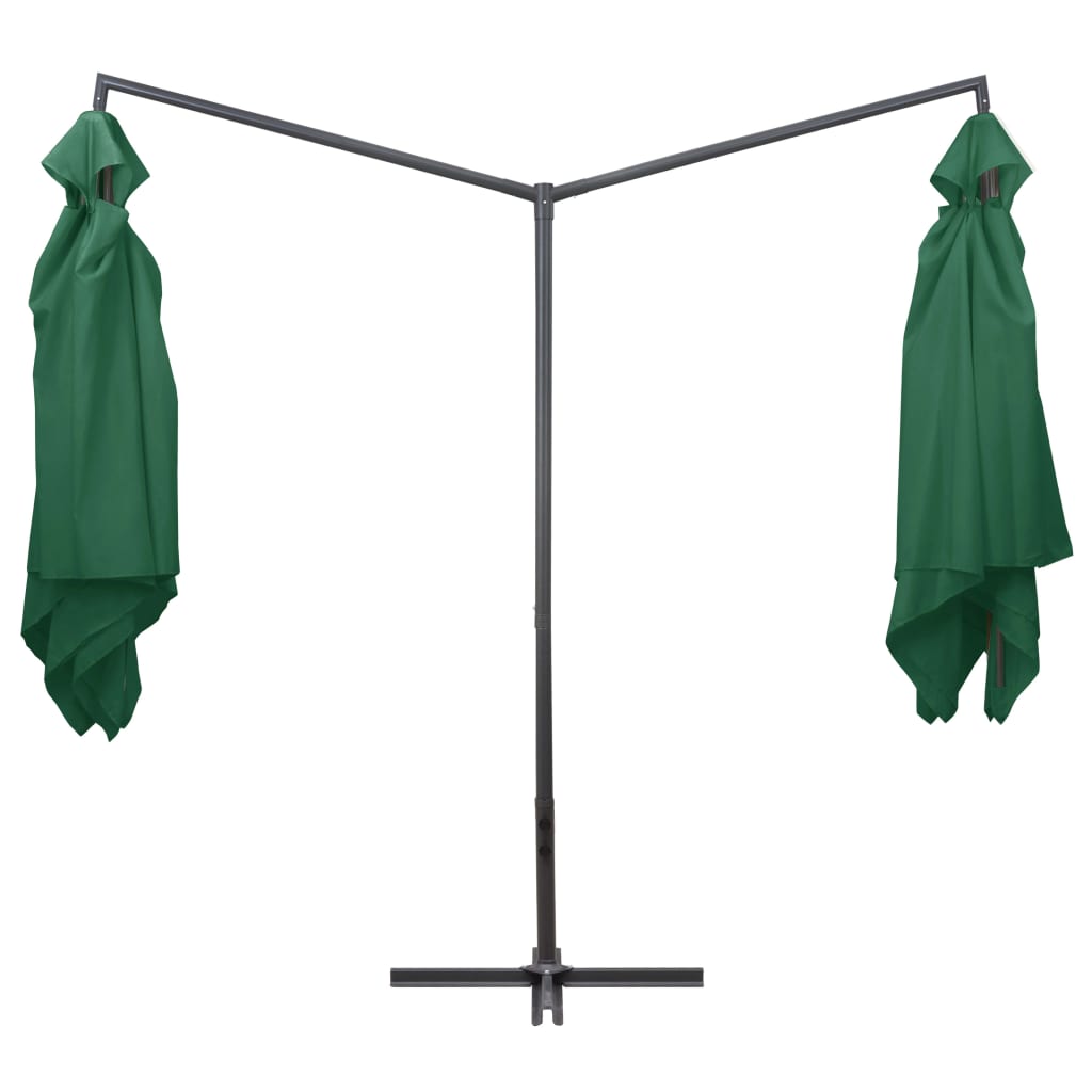 Tupla-aurinkovarjo terästanko 250x250 cm vihreä - Sisustajankoti.fi
