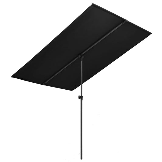 Aurinkovarjo alumiinitanko 2x1,5 m musta - Sisustajankoti.fi
