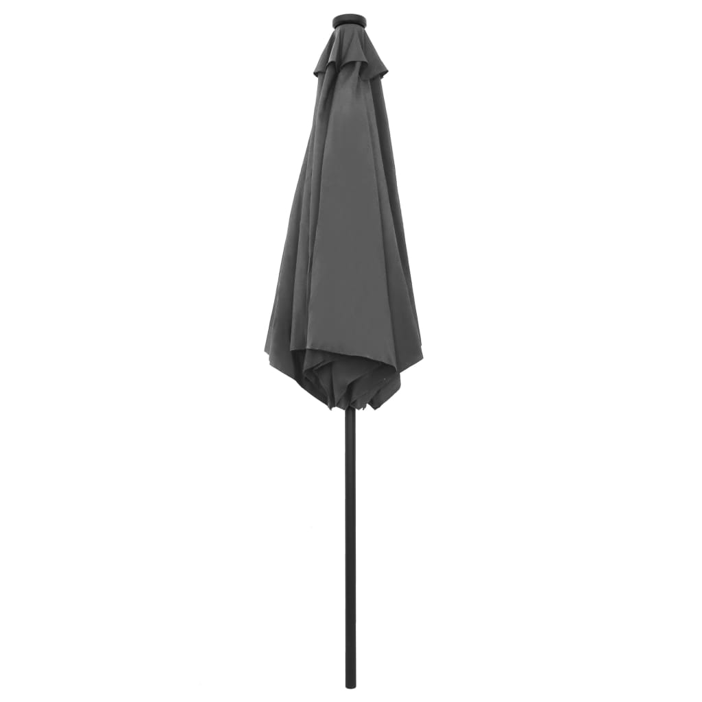 Ulkoaurinkovarjo LED-valot alumiinitanko 270 cm antrasiitti - Sisustajankoti.fi