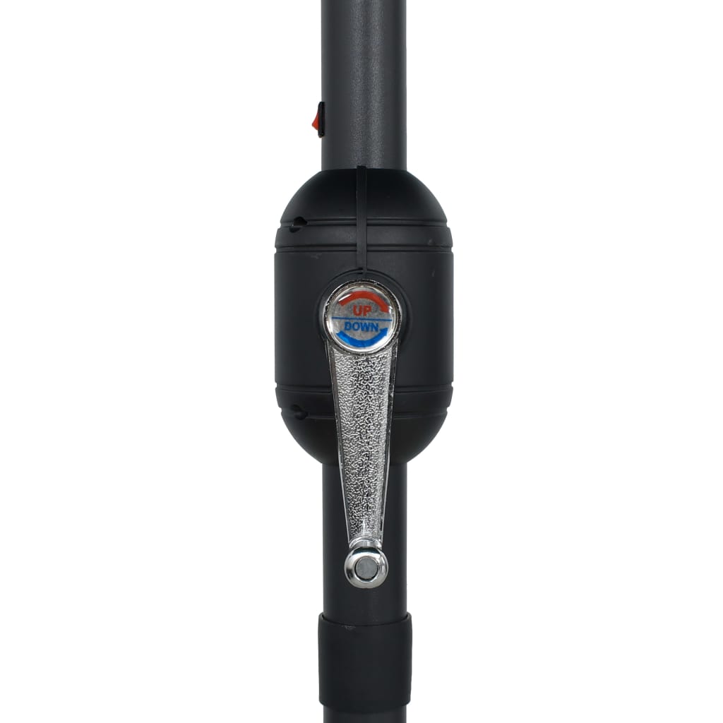 Ulkoaurinkovarjo LED-valot alumiinitanko 270 cm musta - Sisustajankoti.fi