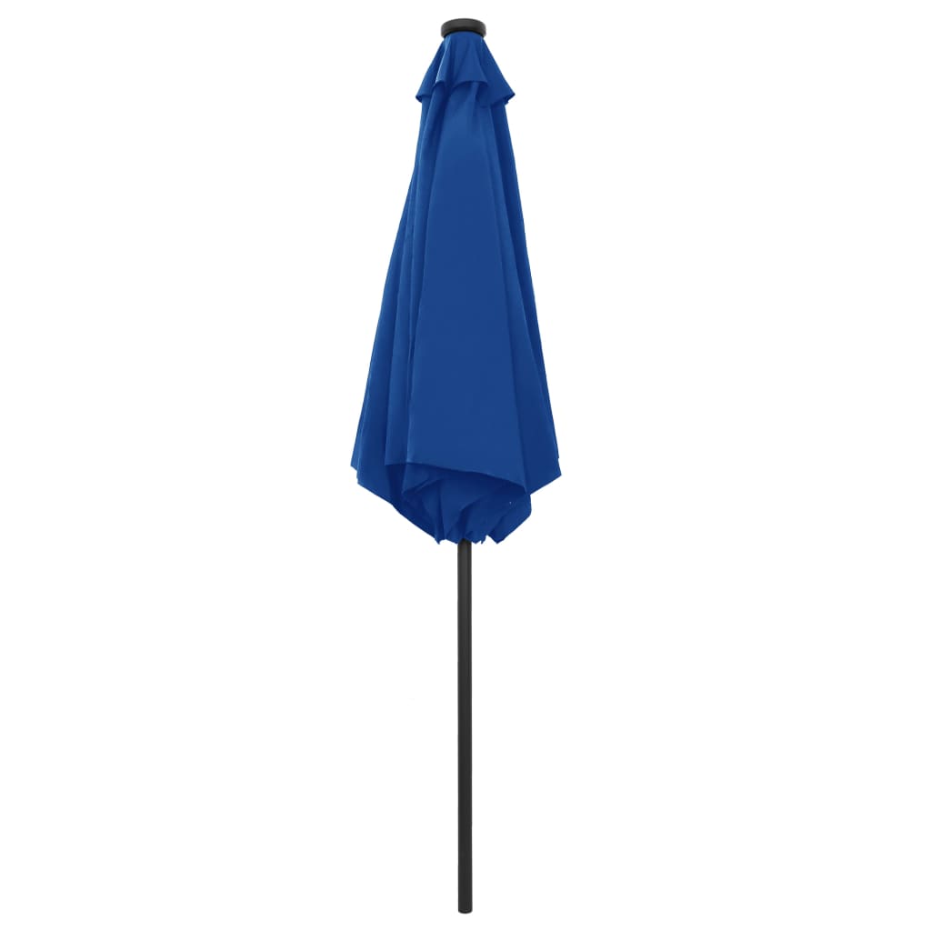 Ulkoaurinkovarjo LED-valot alumiinitanko 270 cm taivaansininen - Sisustajankoti.fi