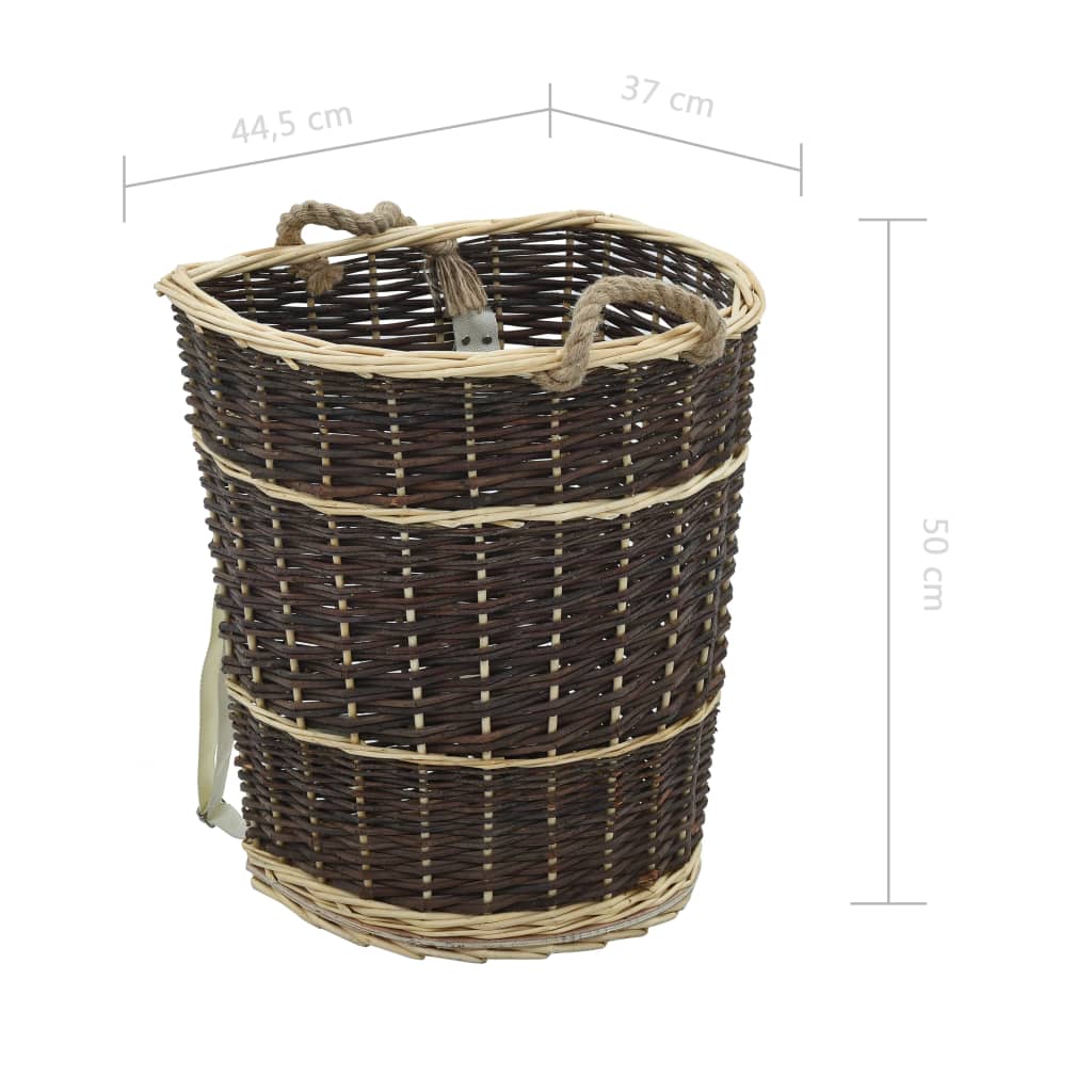 Polttopuun kantoreppu hihnoilla 44,5x37x50 cm luonnollinen paju - Sisustajankoti.fi