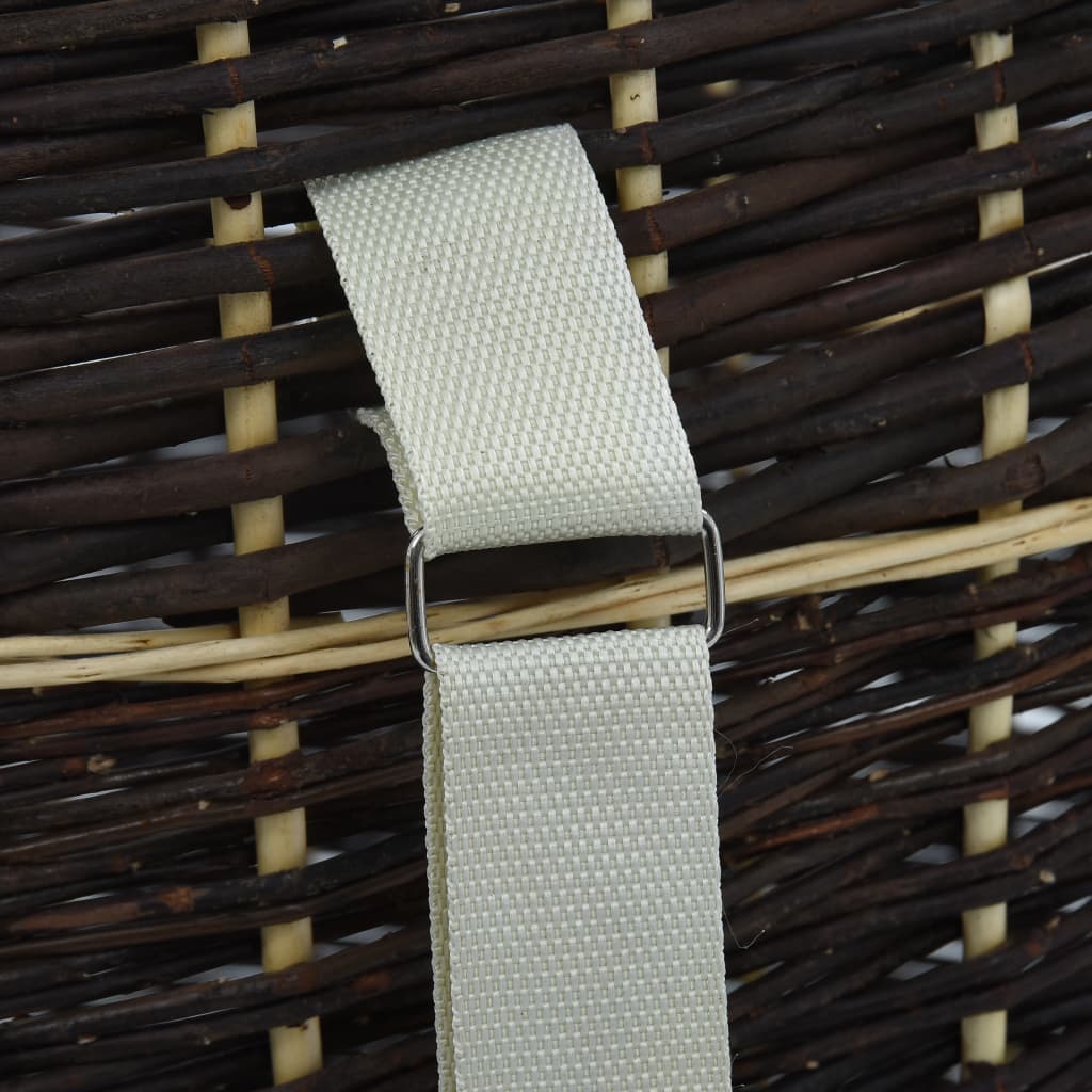 Polttopuun kantoreppu hihnoilla 57x51x69 cm luonnollinen paju - Sisustajankoti.fi