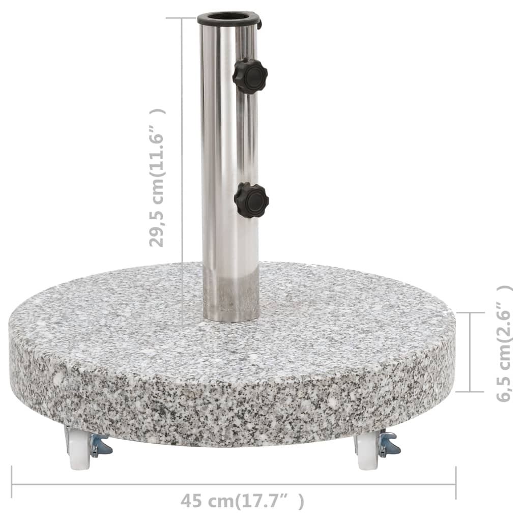 Aurinkovarjon alusta graniitti 30 kg pyöreä harmaa - Sisustajankoti.fi