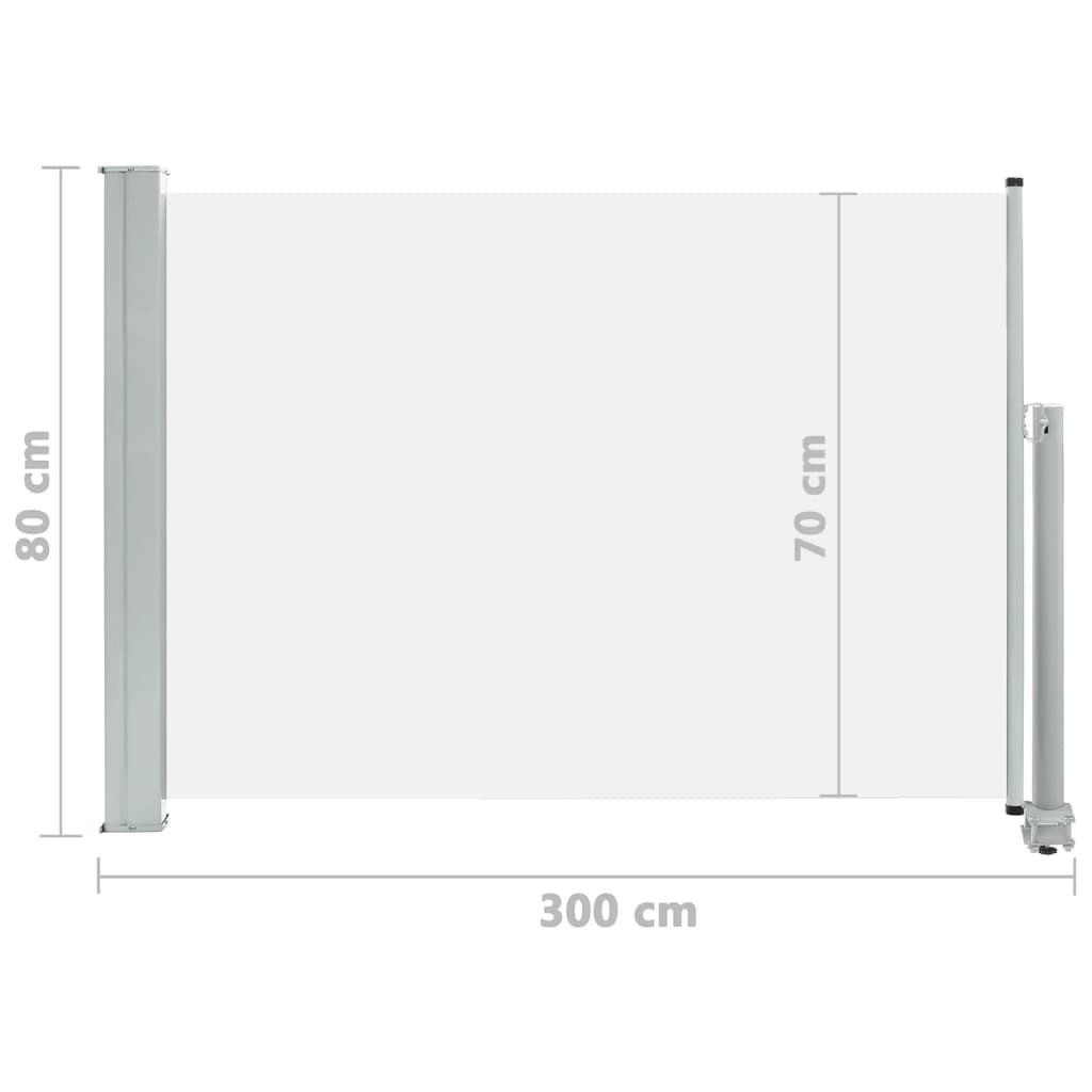 Sisäänvedettävä terassin sivumarkiisi 80x300 cm kerma - Sisustajankoti.fi