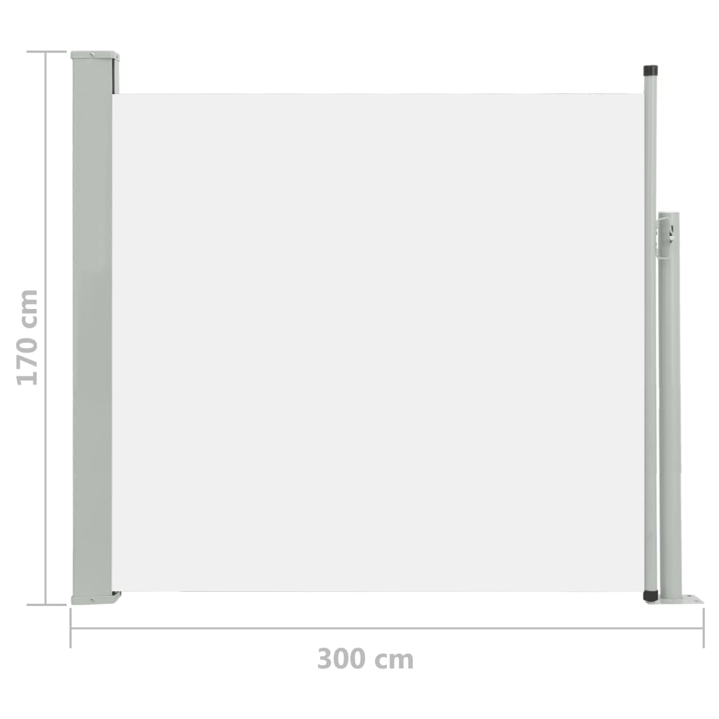 Sisäänvedettävä terassin sivumarkiisi 170x300 cm kerma - Sisustajankoti.fi