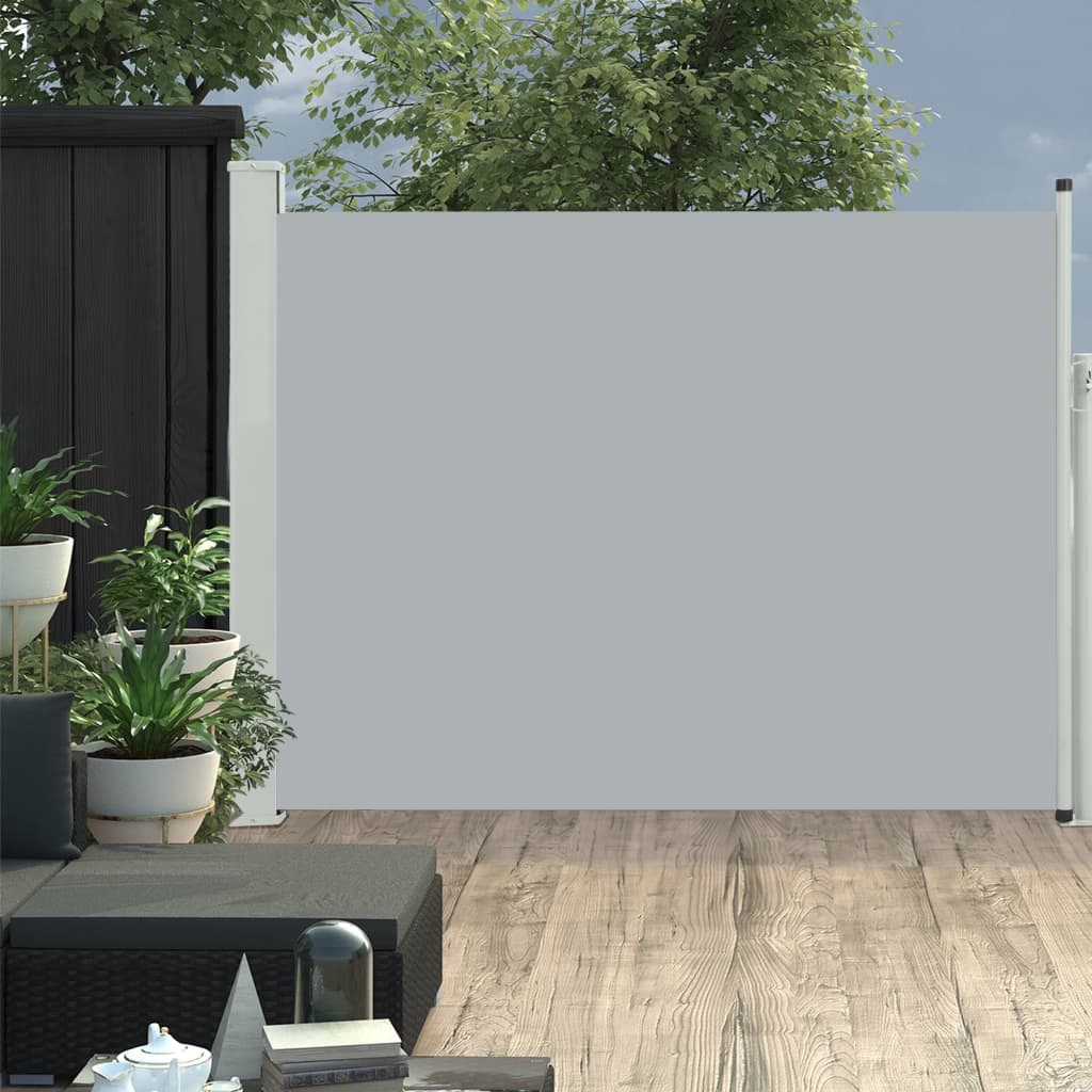 Sisäänvedettävä terassin sivumarkiisi 170x500 cm harmaa - Sisustajankoti.fi