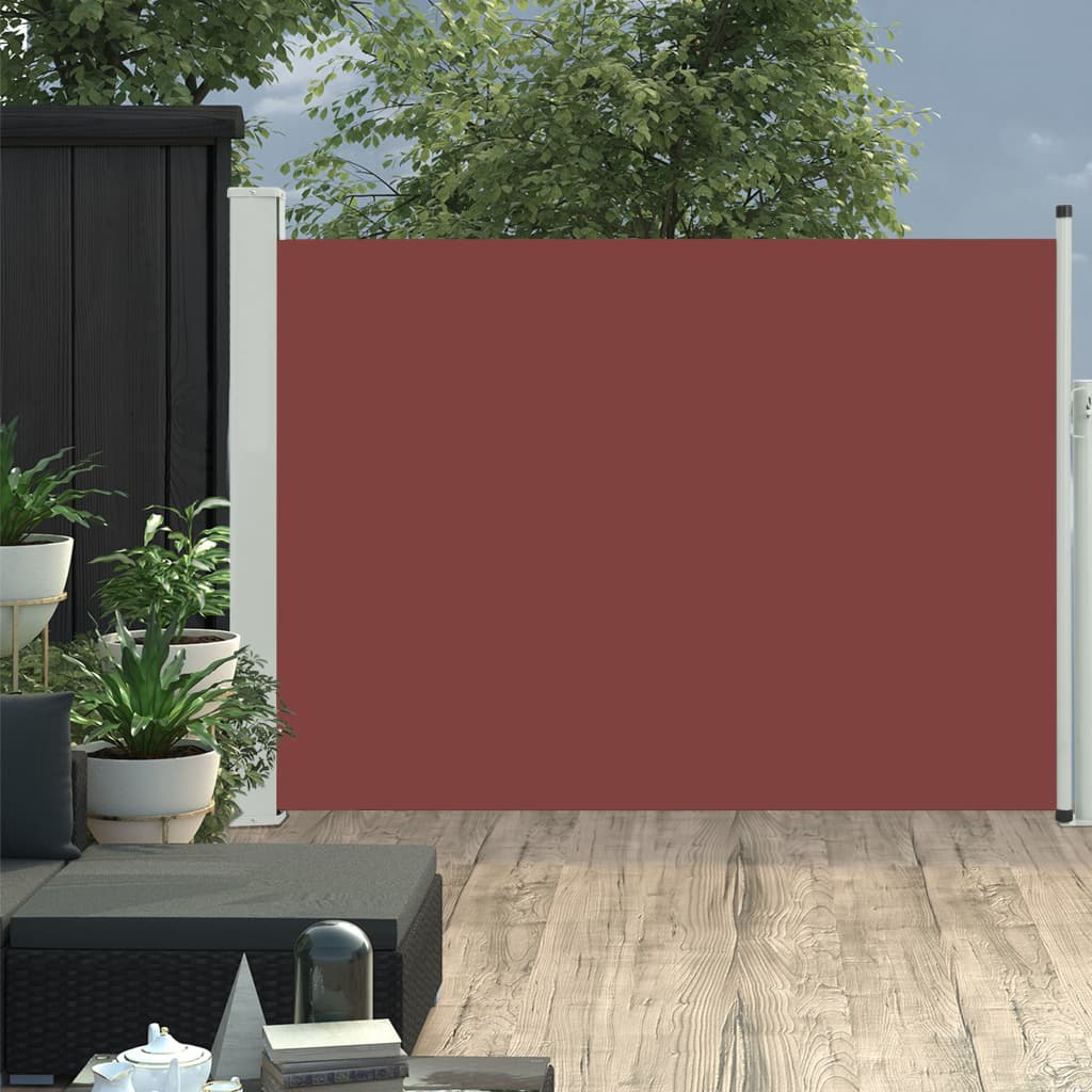Sisäänvedettävä terassin sivumarkiisi 100x500 cm ruskea - Sisustajankoti.fi