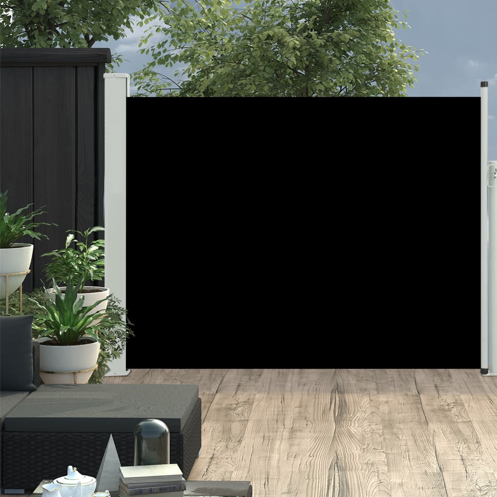 Sisäänvedettävä terassin sivumarkiisi 140x500 cm musta - Sisustajankoti.fi