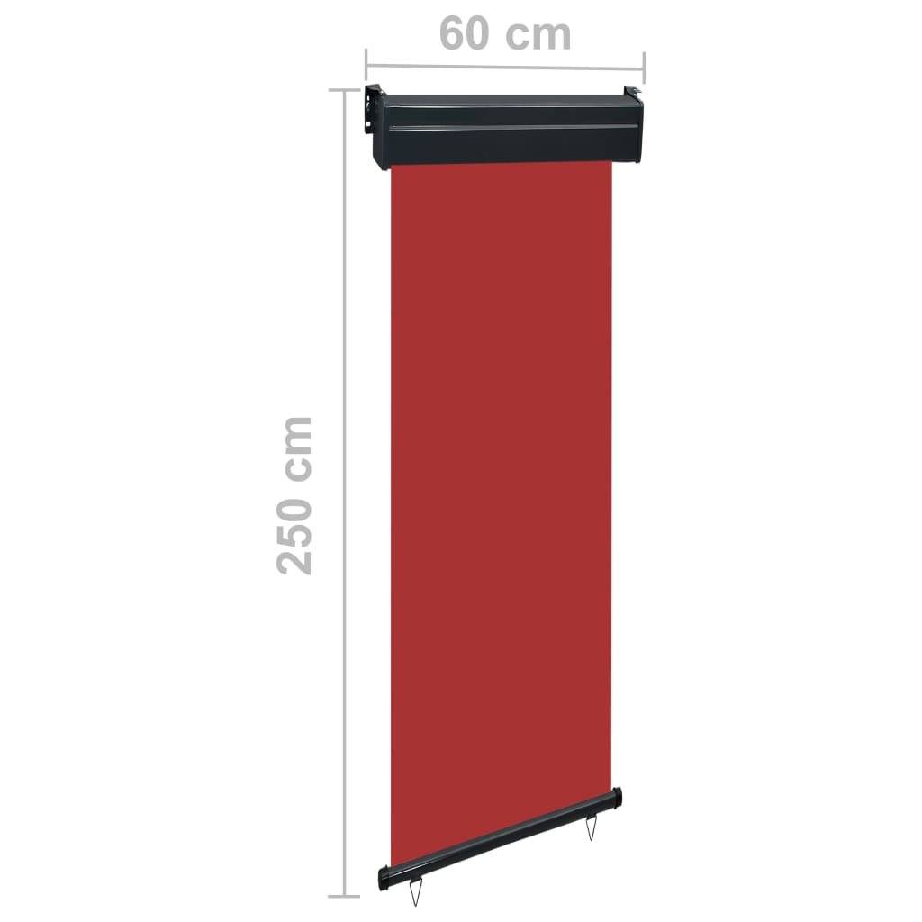 Parvekkeen sivumarkiisi 60x250 cm punainen - Sisustajankoti.fi