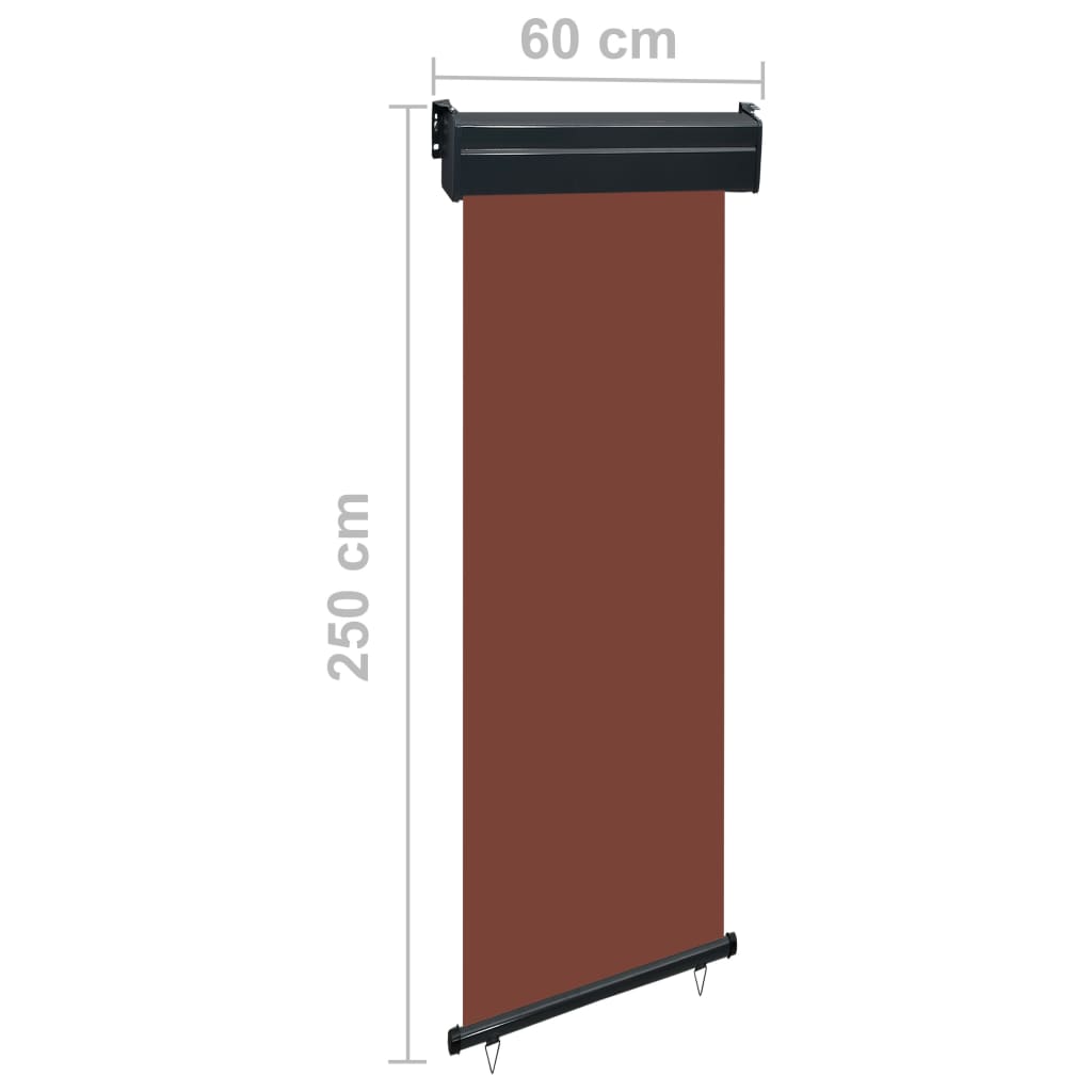 Parvekkeen sivumarkiisi 60x250 cm ruskea - Sisustajankoti.fi