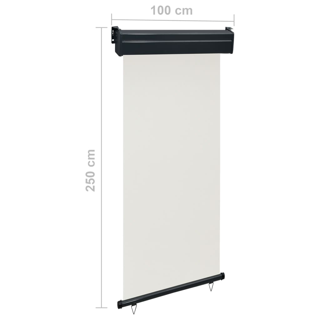 Parvekkeen sivumarkiisi 100x250 cm kerma - Sisustajankoti.fi