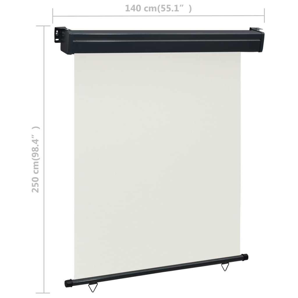 Parvekkeen sivumarkiisi 140x250 cm kerma - Sisustajankoti.fi