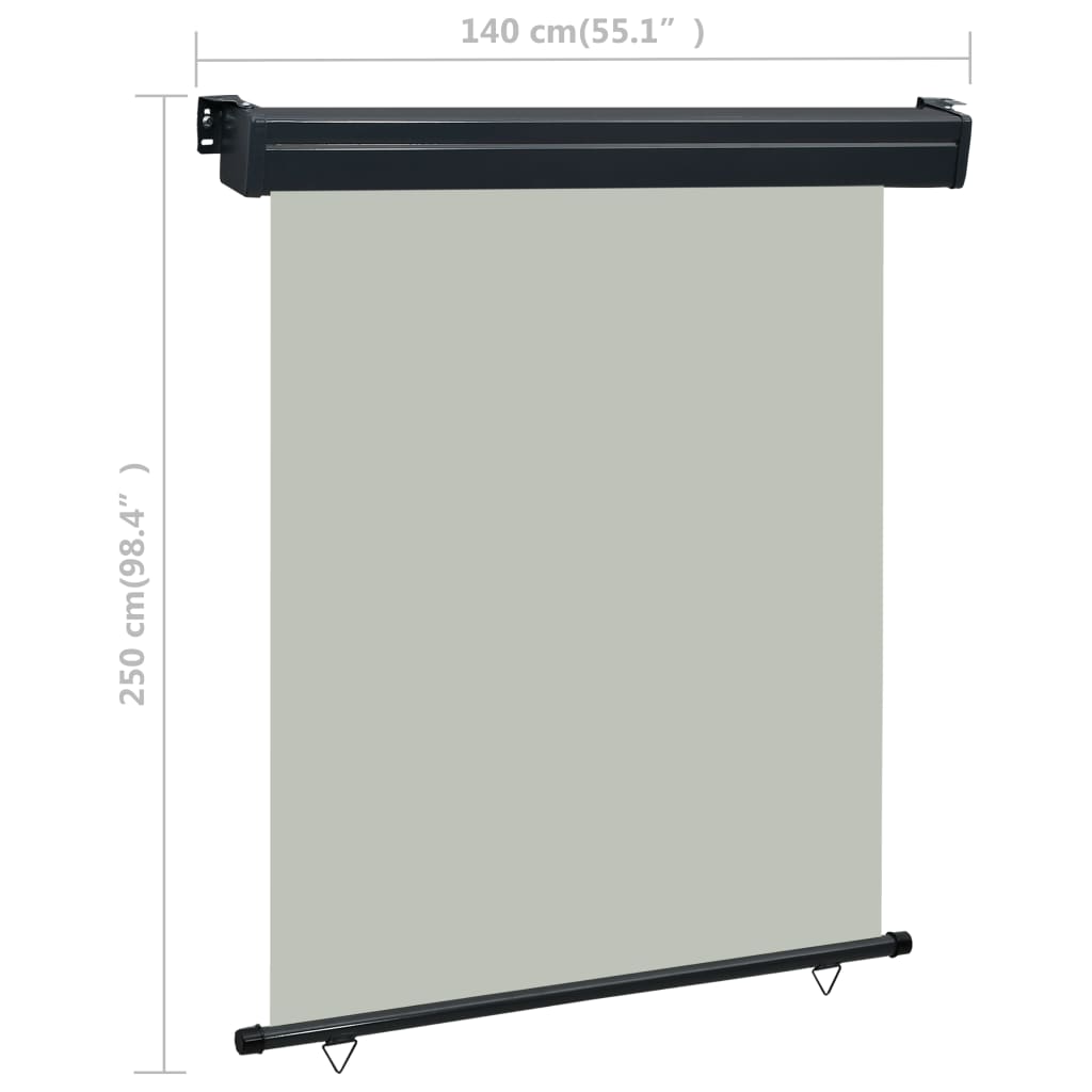 Parvekkeen sivumarkiisi 140x250 cm harmaa - Sisustajankoti.fi
