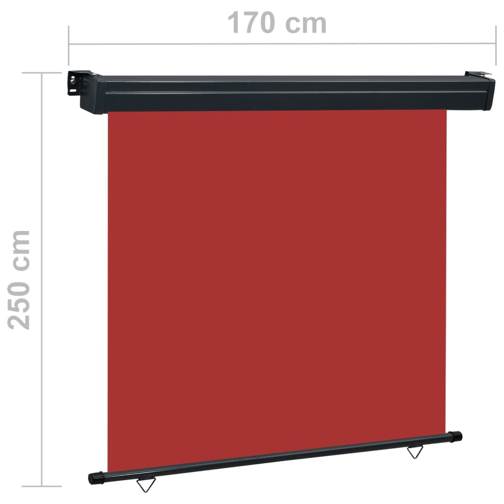 Parvekkeen sivumarkiisi 170x250 cm punainen - Sisustajankoti.fi
