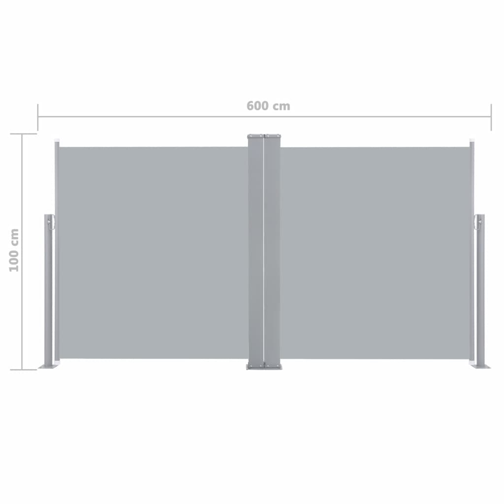 Sisäänvedettävä sivumarkiisi 100x600 cm antrasiitti - Sisustajankoti.fi