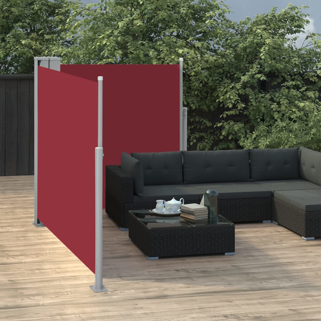 Sisäänvedettävä sivumarkiisi 120x600 cm punainen - Sisustajankoti.fi
