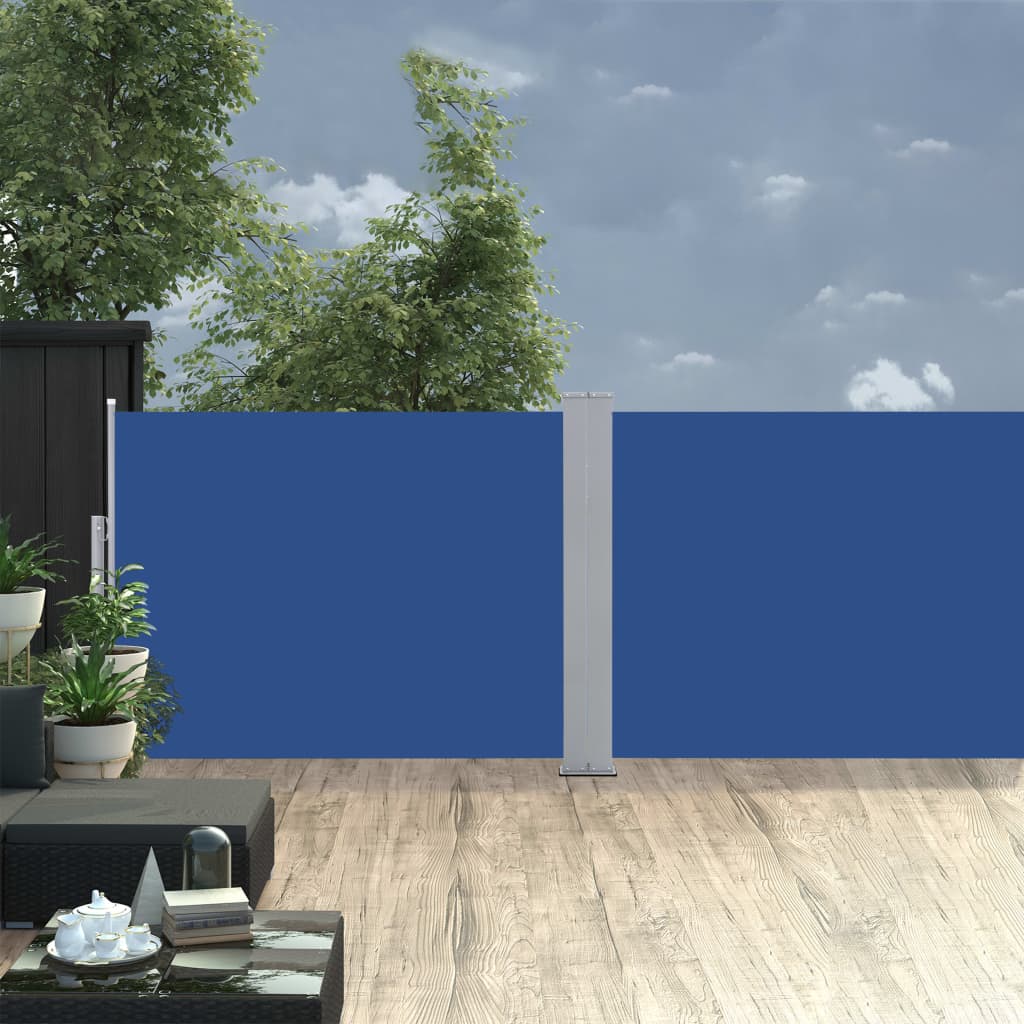 Sisäänvedettävä sivumarkiisi 100x1000 cm sininen - Sisustajankoti.fi