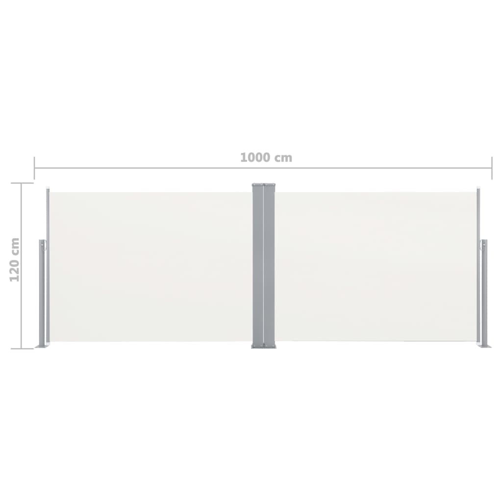 Sisäänvedettävä sivumarkiisi 120x1000 cm kerma - Sisustajankoti.fi