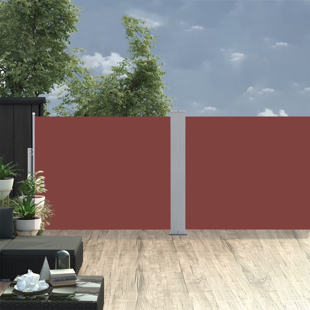 Sisäänvedettävä sivumarkiisi 140x1000 cm ruskea - Sisustajankoti.fi