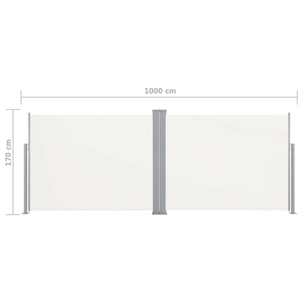 Sisäänvedettävä sivumarkiisi 170x1000 cm kerma - Sisustajankoti.fi