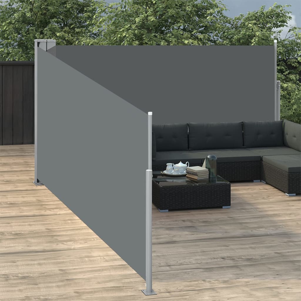 Sisäänvedettävä sivumarkiisi 170x1000 cm antrasiitti - Sisustajankoti.fi